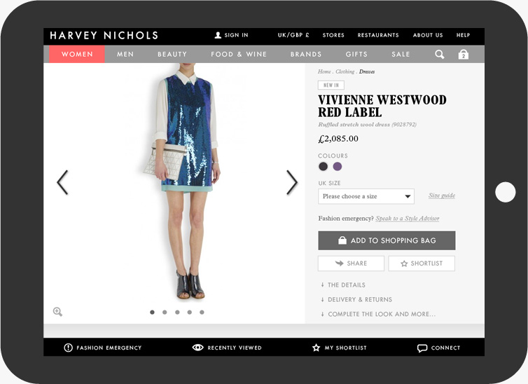 Harvey Nichols website